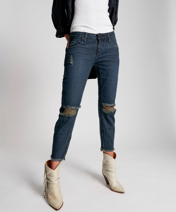 One Teaspoon Freebirds Low Waist Rigid Skinny Denim Jeans - Fox Black