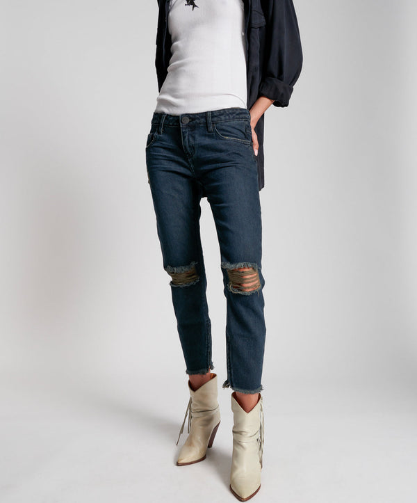 One Teaspoon Freebirds Low Waist Rigid Skinny Denim Jeans - Fox Black