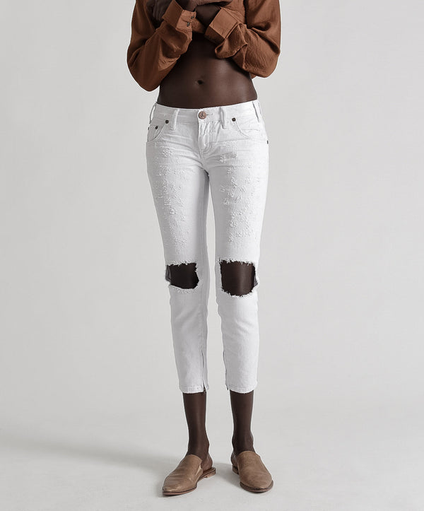 One Teaspoon Freebirds Low Waist Rigid Skinny Denim Jeans - White Beauty