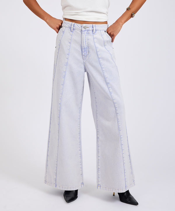 One Teaspoon Hayden High Waist Wide Leg Trouser Denim Jeans - Lavender Blue