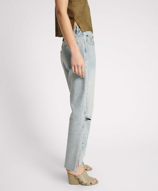 One Teaspoon Hooligans Low Waist Relaxed Straight Leg Denim Jeans - Fleetwood