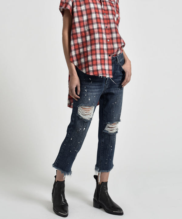 One Teaspoon Hooligans Low Waist Relaxed Straight Leg Denim Jeans - Pop Cult