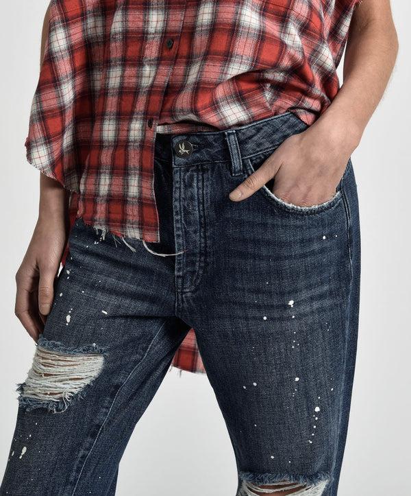 One Teaspoon Hooligans Low Waist Relaxed Straight Leg Denim Jeans - Pop Cult