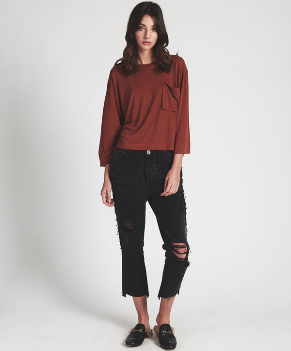 One Teaspoon Hooligans Low Waist Relaxed Straight Leg Denim Jeans - Black Van