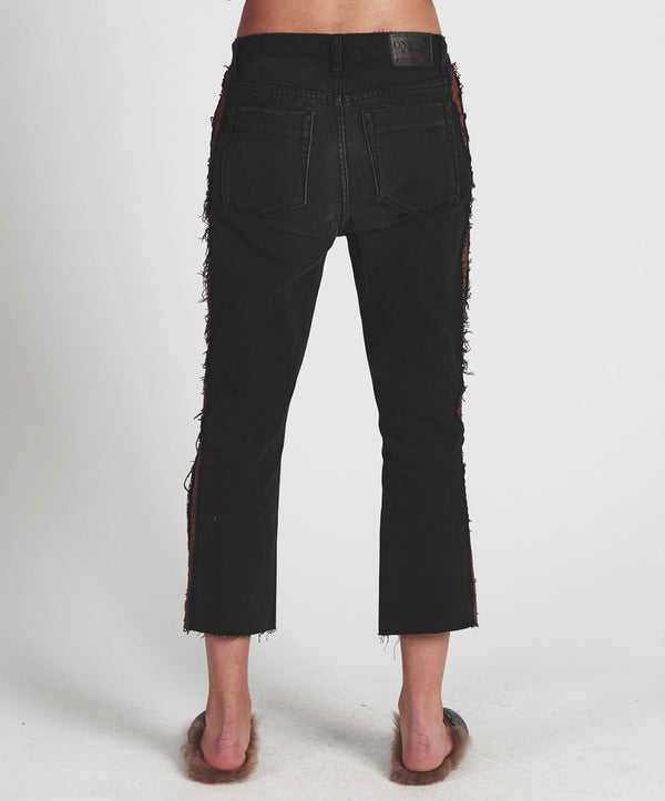 One Teaspoon Hooligans Low Waist Relaxed Straight Leg Denim Jeans - Black Van