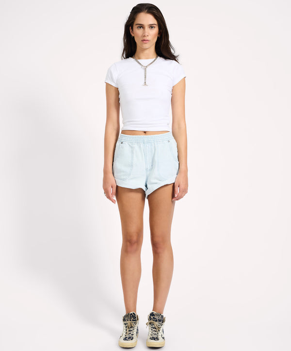One Teaspoon Hunters Mid Waist Boyfriend Elasticated Denim Shorts - Xanthe