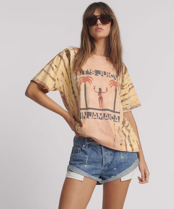one teaspoon Its Juicy In Jamaica Boyfriend Tee - Peach