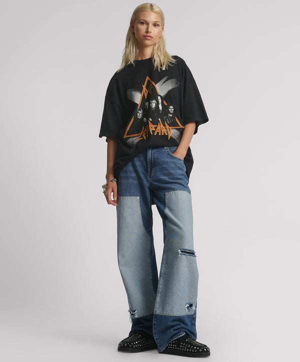 one teaspoon Jackson Mid Waist Wide Leg Denim Jeans - Blue Thunder