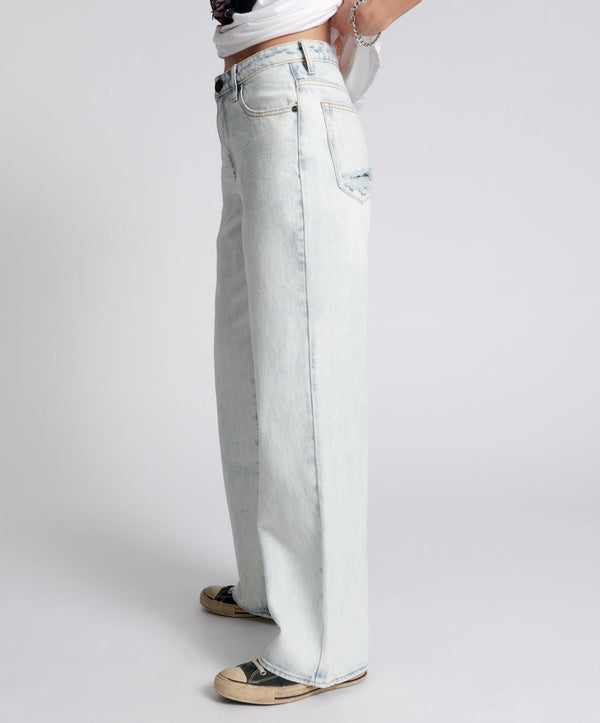 One Teaspoon Jackson Mid Waist Wide Leg Denim Jeans - Florence