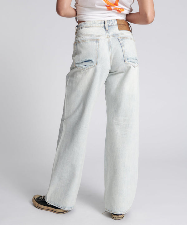 One Teaspoon Jackson Mid Waist Wide Leg Denim Jeans - Florence