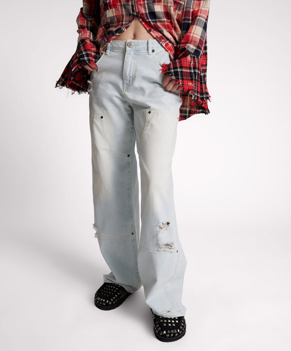 One Teaspoon Jackson Mid Waist Wide Leg Denim Jeans - Le Surf