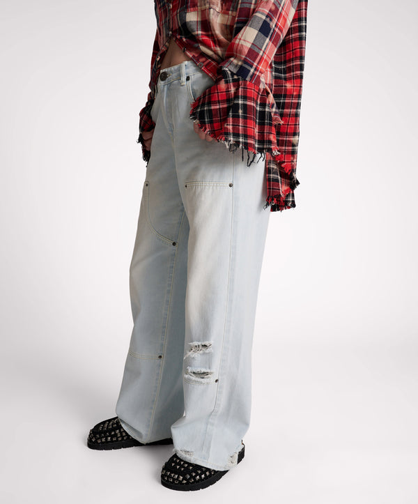 One Teaspoon Jackson Mid Waist Wide Leg Denim Jeans - Le Surf