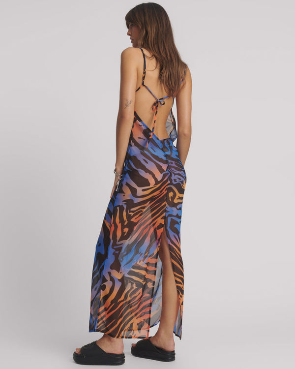 One Teaspoon Jagger Long Slip Maxi Dress - Tropical Print