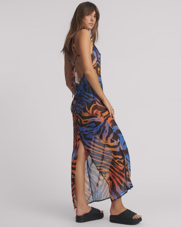 One Teaspoon Jagger Long Slip Maxi Dress - Tropical Print