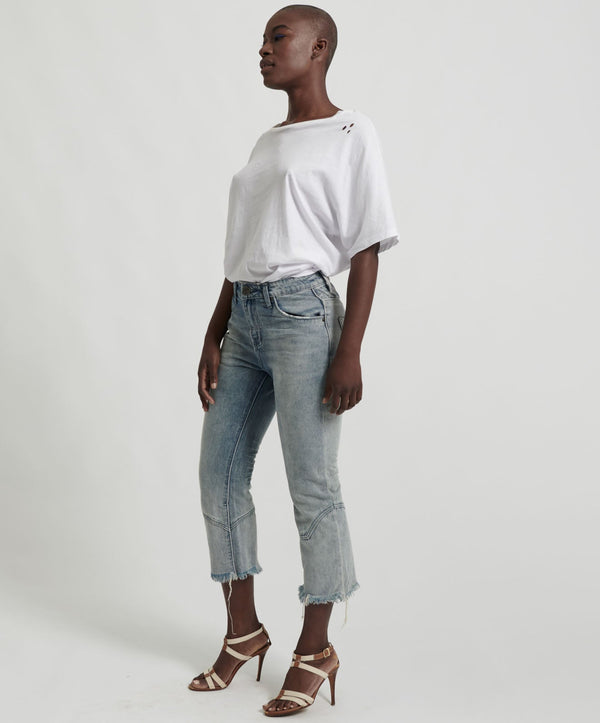 One Teaspoon Kicks Low Waist Kick Flared Denim Jeans - Blue Storm