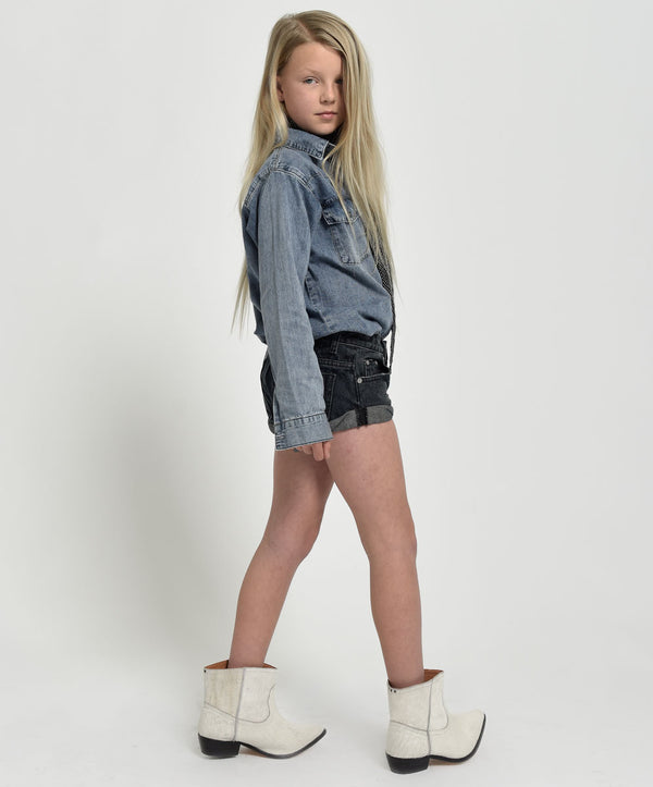 One Teaspoon Kids Bandits Low Waist Denim Shorts - Fox Black