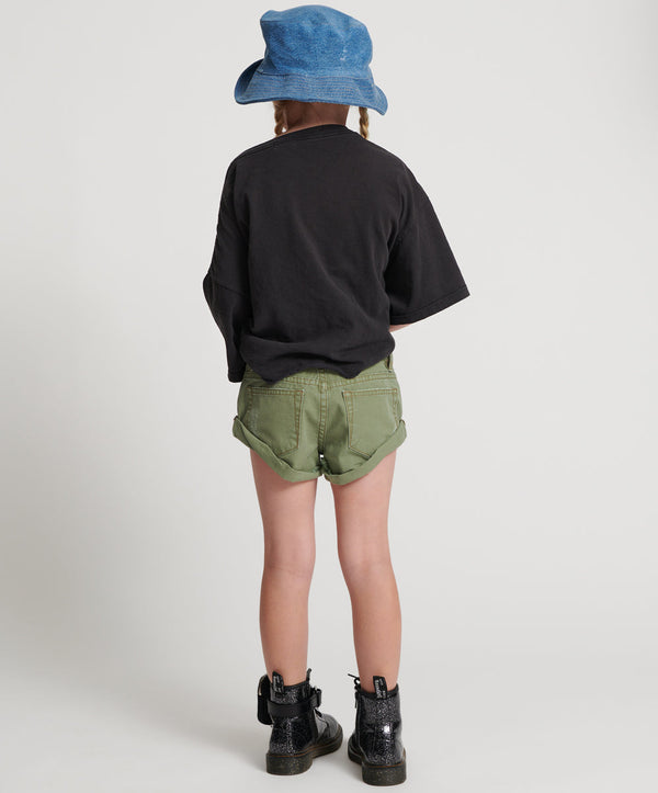 One Teaspoon Kids Bandits Low Waist Denim Shorts - Super Khaki