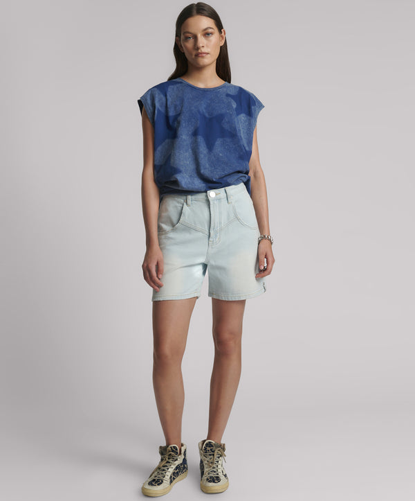 one teaspoon Kinks Mid Waist Long Length Denim Shorts - Le Surf