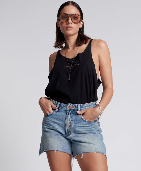 one teaspoon Legends High Waist Mom Fit Denim Shorts - Hendrixe