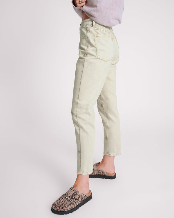 One Teaspoon Legends High Waist Straight Leg Denim Jeans - Antique Khaki