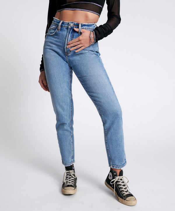 One Teaspoon Legends High Waist Straight Leg Denim Jeans - Berlin Blue