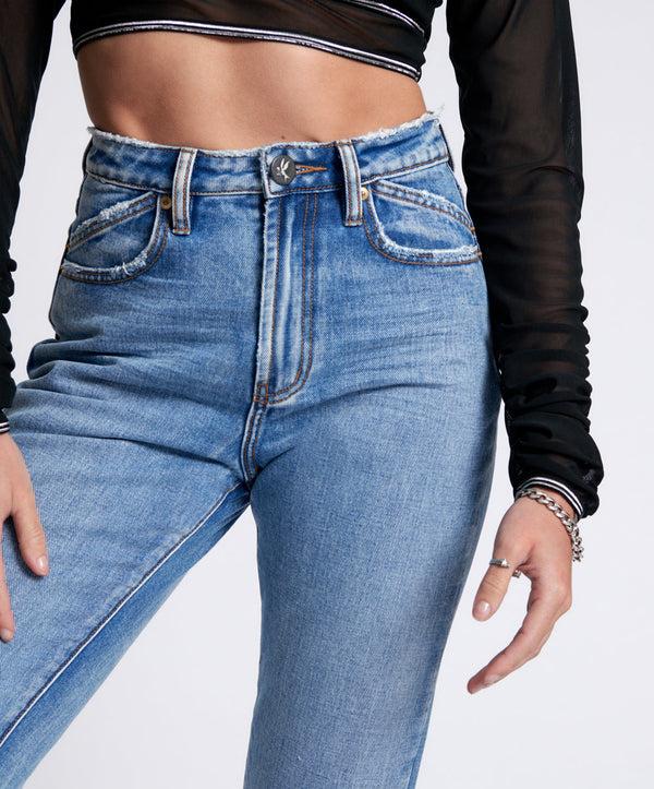 One Teaspoon Legends High Waist Straight Leg Denim Jeans - Berlin Blue