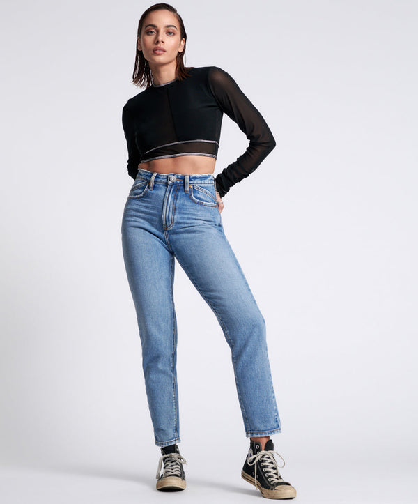 one teaspoon Legends High Waist Straight Leg Denim Jeans - Berlin Blue