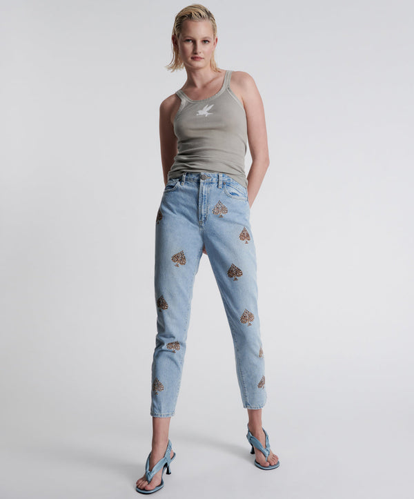 one teaspoon Legends High Waist Straight Leg Denim Jeans - Best Blue
