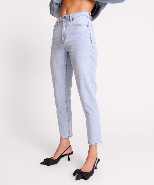 One Teaspoon Legends High Waist Straight Leg Denim Jeans - Blue Latte
