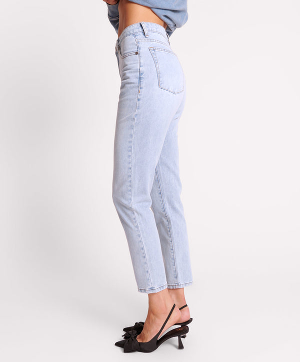 One Teaspoon Legends High Waist Straight Leg Denim Jeans - Blue Latte