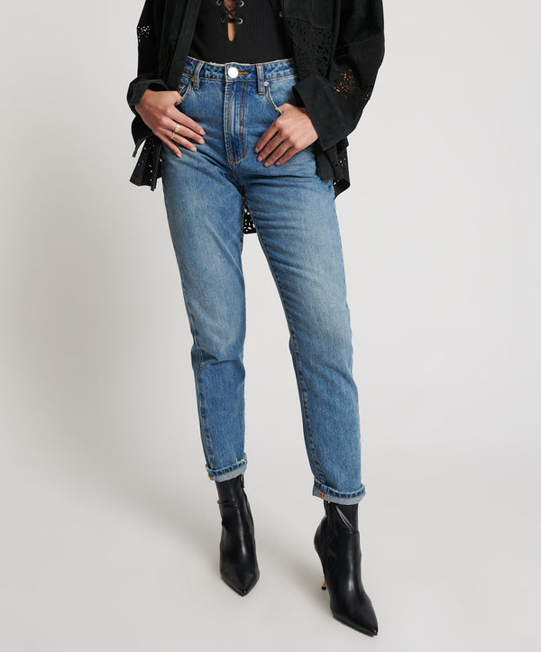 One Teaspoon Legends High Waist Straight Leg Denim Jeans - Pacifica