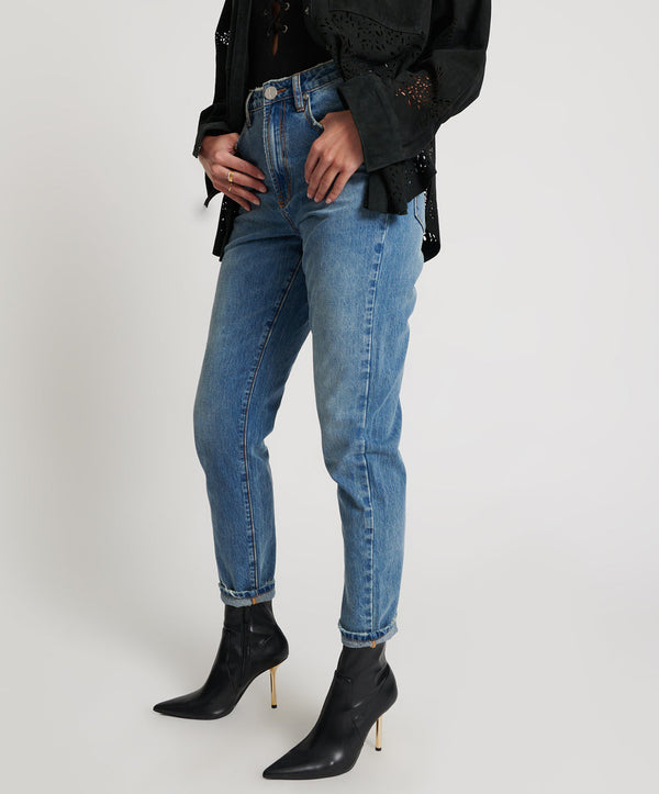 One Teaspoon Legends High Waist Straight Leg Denim Jeans - Pacifica