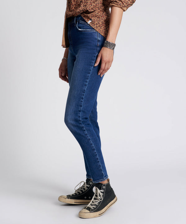 One Teaspoon Legends High Waist Straight Leg Denim Jeans - Power Blue