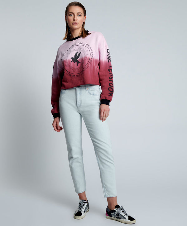 one teaspoon Legends High Waist Straight Leg Denim Jeans - Vanilla Sky Blue