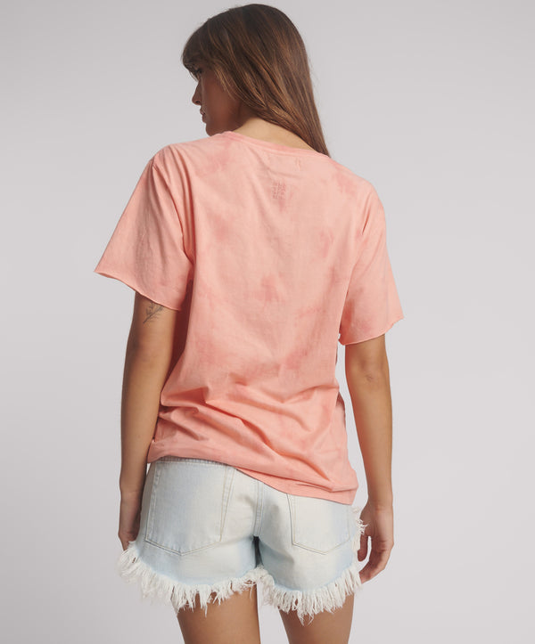 One Teaspoon Love Sweat Tie Dye Boyfriend Tee - Pale Pink