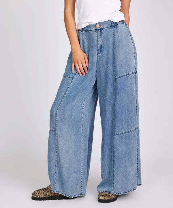 One Teaspoon Marissa Tencel Palazzo Pants - Denim Blue