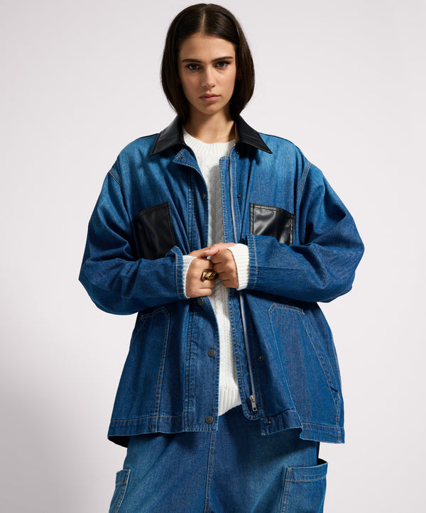 One Teaspoon My Boyfriends Denim Shacket - Blue Pasadena