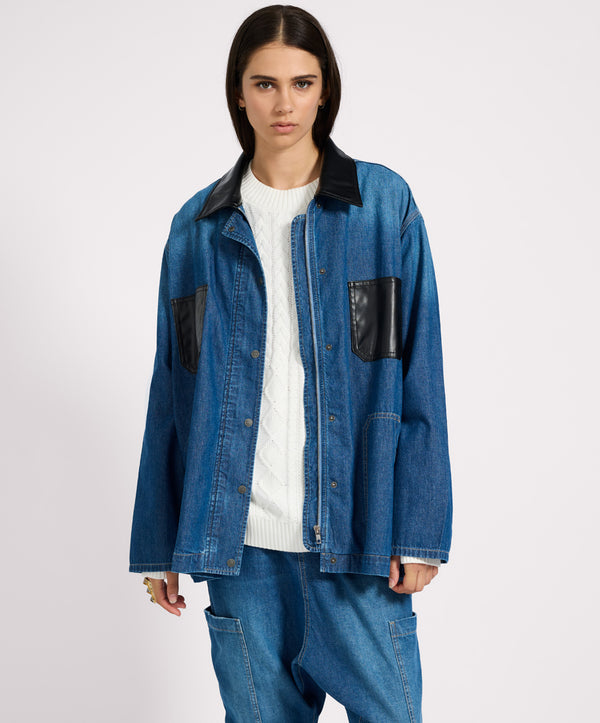 one teaspoon My Boyfriends Denim Shacket - Blue Pasadena