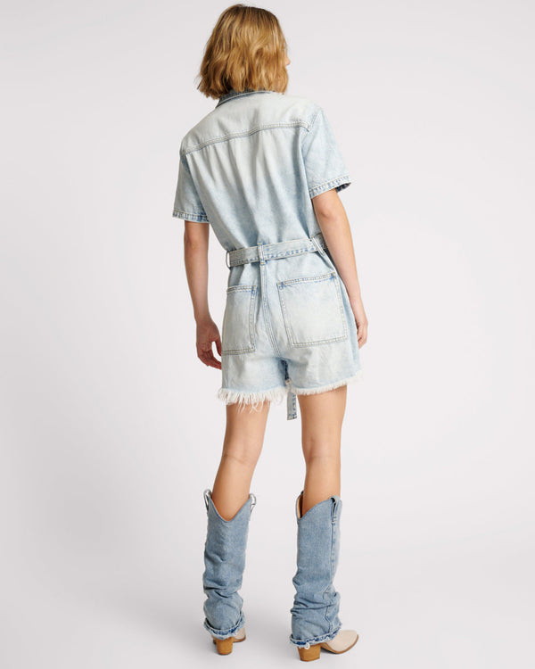 One Teaspoon Night Movers Denim Jumpsuit - Depeche Blue