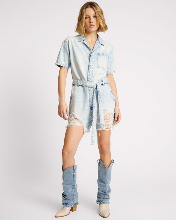 one teaspoon Night Movers Denim Jumpsuit - Depeche Blue