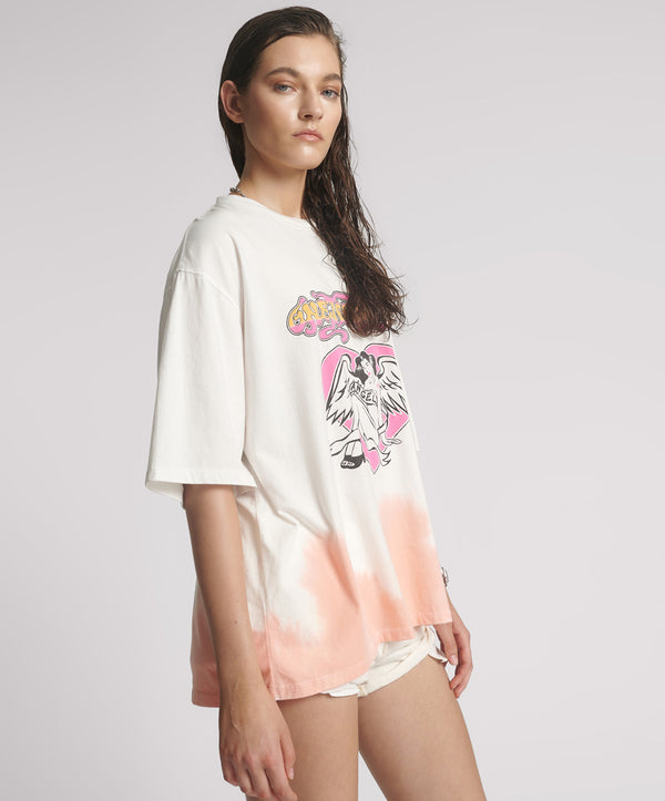 One Teaspoon Angel Dip Dye Kobe Tee - Cream