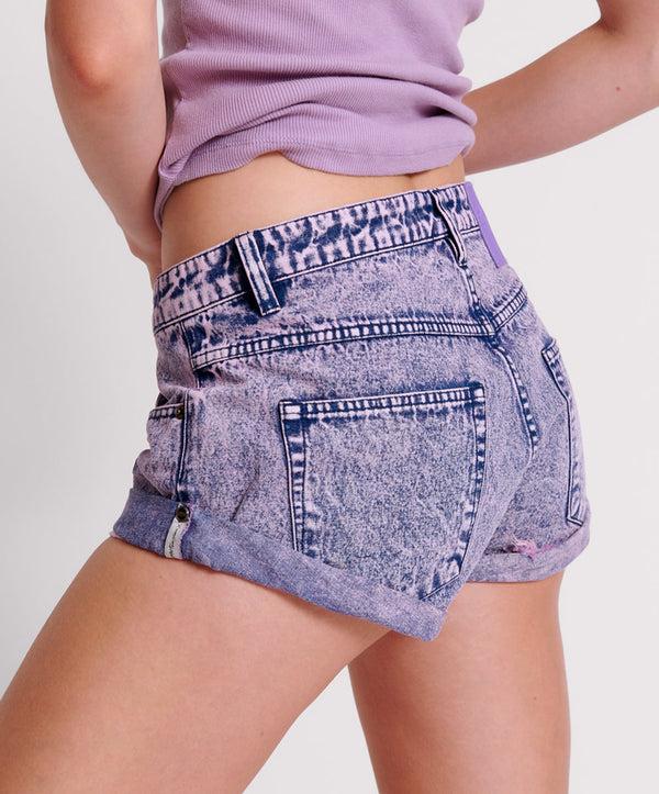 One Teaspoon Bandits Low Waist Denim Shorts - Purple