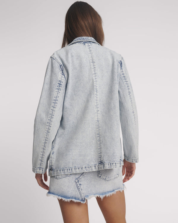 One Teaspoon Boyfriend Denim Blazer - Bahama Blue