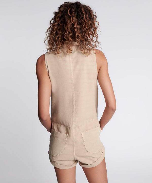 One Teaspoon Braxton Mini Utility Jumpsuit - Stone