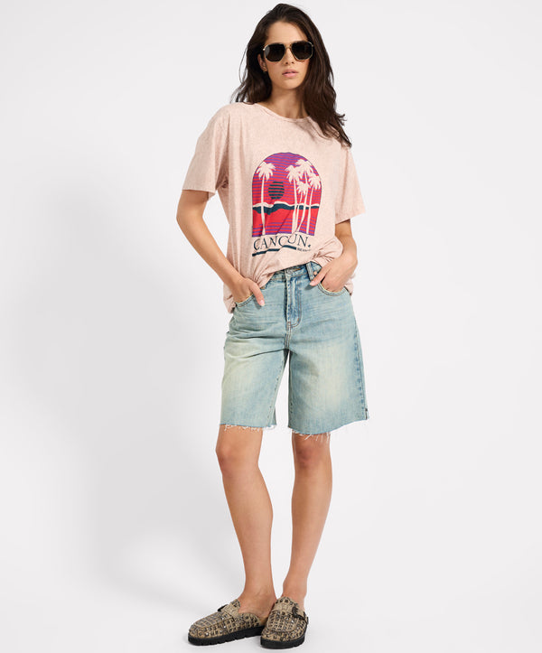 One Teaspoon Cancun Boyfriend Tee - Stone