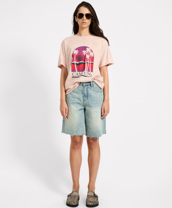 One Teaspoon Cancun Boyfriend Tee - Stone