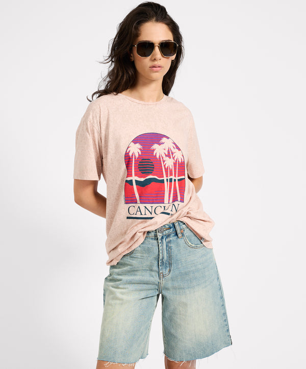 One Teaspoon Cancun Boyfriend Tee - Stone