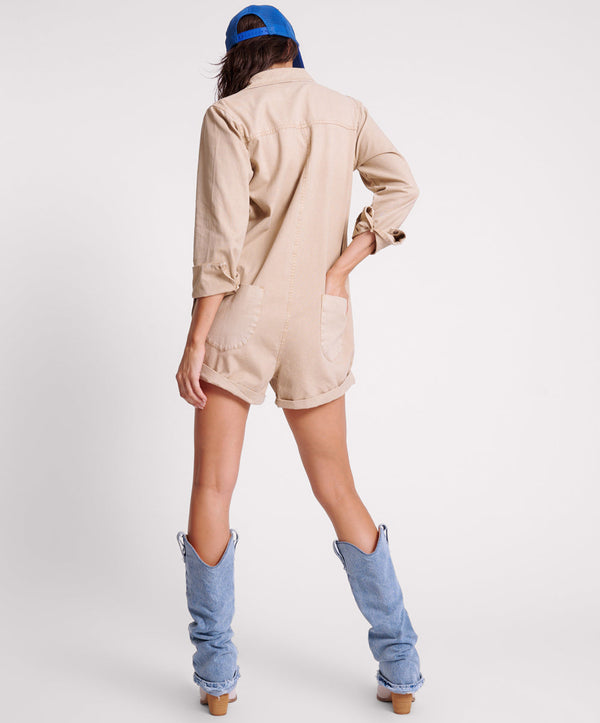 One Teaspoon Canvas Prophecy Jumpsuit - Stone