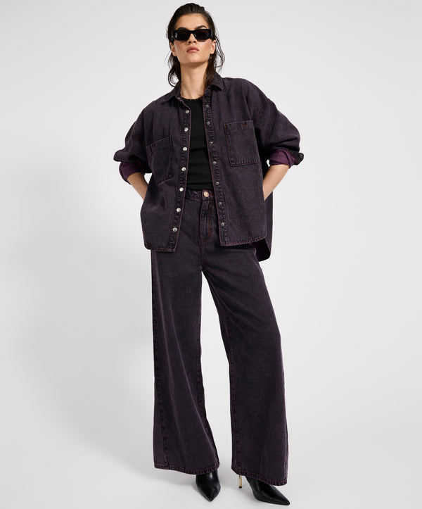 One Teaspoon Daria Denim Shacket - Black Pink
