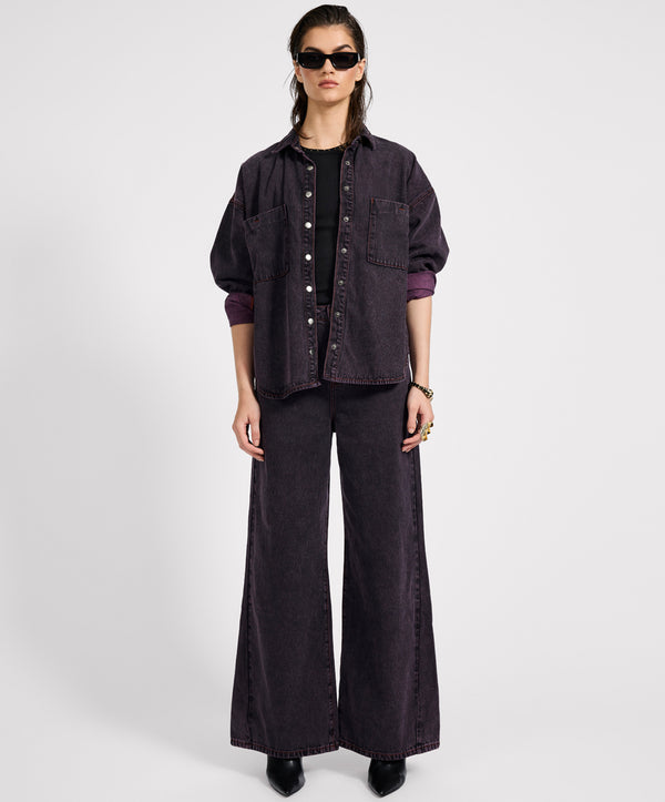 One Teaspoon Daria Denim Shacket - Black Pink